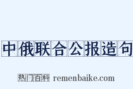 中俄联合公报造句是什么意思的图片